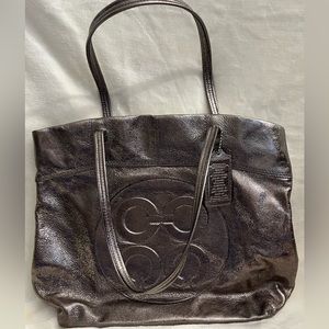 Coach gunmetal tote